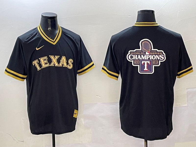 Men Texas Rangers Blank Black Gold Game 2025 Nike MLB Jersey style 10->texas rangers->MLB Jersey